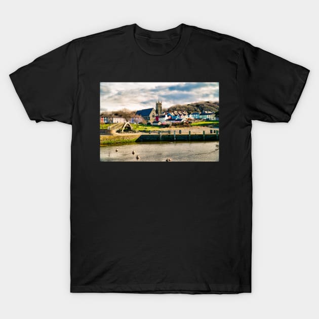 Aberaeron Harbour - Coastal Scenery T-Shirt by Harmony-Mind